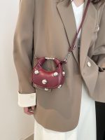 Women Fashion Casual Solid Color Rivet Crossbody Bag - Image 3