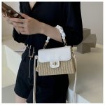 Wholesale Summer Straw Woven Women Flap Square Crossbody Bag - Image 3