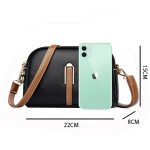 Vintage Women Double Zipper Crossbody Bag - Image 3