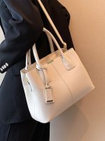Women Fashion Casual Solid Color Large Capacity Handbag - Image 3