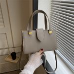 Women Fashion Simple Solid Color Large Capacity Handbag - Image 3