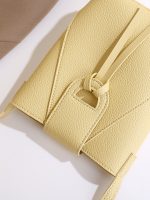 Women Soft Leather Solid Color Crossbody Mobile Phone Bag - Image 3