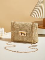 Fashion Women Summer Vacation Straw Woven Messenger Bag - Image 3