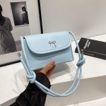 Women Fashion Casual Solid Color Bowknot Buckle Crossbody Bag - Image 3