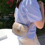 Wholesale Women Fashion Contrast Color Straw Woven Crossbody Bag - Image 3