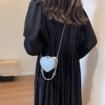 Wholesale Women Fashion Casual Solid Color Embossed Heart-Shaped Mini Crossbody Bag - Image 3