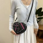 Wholesale Women Fashion Retro Gothic Cross Printed Love Shaped Chain Crossbody Bag - Image 3