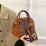 Wholesale Fashion Solid Color Crocodile Handbag Crossbody Bags - Image 3