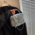 Fashion Denim Stitching Square Crossbody Bag - Image 3