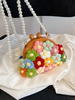 Wholesale Creative Woven Floral Pearl Chain Crossbody Bag - Image 4