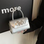 Wholesale Women Fashion Solid Color Butterfly Buckle Square Crossbody Bag - Image 3