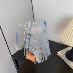 Wholesale Women Fashion Mini Solid Color Tassel Mobile Phone Crossbody Bag