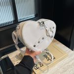 Wholesale Women Fashion Creative Heart Shape Zipper PU Crossbody Bag - Image 3