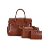 Wholesale Vintage Solid Color Bag Large Capacity Handbag Three-Piece Set