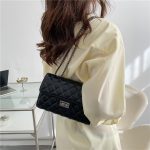 Women Fashion Simple Solid Color Chain Square Crossbody Bag - Image 3