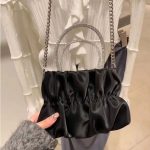 Wholesale Women Fashion Creased Cloud Bag Chain Crossbody Bag