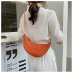Wholesale Women Fashion Casual Solid Color Canvas Zipper One Shoulder Crossbody Bag - Image 3
