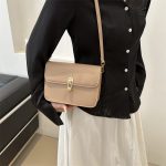Wholesale Simple Solid Color Lock Square Crossbody Bag - Image 3
