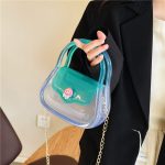Wholesale Women Fashion Creative Macaron Transparent Chain Mini Crossbody Jelly Bag