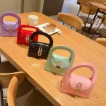 Women Fashion Solid Color Square Mini Chain Handle Crossbody Bag - Image 3