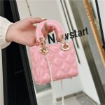 Wholesale Women Fashion Mini Diamond Pvc Square Pearl Chain Crossbody Bag