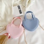 Wholesale Women Summer Fashion Jelly Color Heart Mini Chain Crossbody Bag