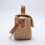 Women Casual Flap Buckle Weave Design Straw Crossbody Bag - Image 2