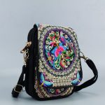 Wholesale Women Bohemian Ethnic Floral Embroidered Design Crossbody Zip Bag - Image 3