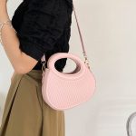 Wholesale Summer Women Fashion Solid Color Irregular Three-Dimensional Stripe PU Shoulder Crossbody Bag - Image 3