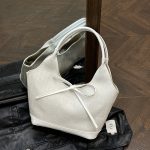 Wholesale Fashion Bow Denim Canvas Spliced Large Capacity Handbags - Image 4