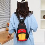 Wholesale Casual Color Blocking Men Women Zipper Outdoor Travel Chest Bag Backpack - Image 4