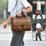 Wholesale Men'S Fashion Casual Retro Large Capacity Shoulder Crossbody Handbag Business Briefcases Bags - Image 3