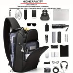 Wholesale Men'S Fashion Casual Single Shoulder Large Capacity Anti-Splashing Usb Charging Port Chest Bag - Image 5