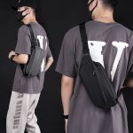 Men Fashion Casual Solid Color Pu Chest Bag - Image 3