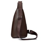 Men Fashion Casual Solid Color Soft Leather Business Chest Bag - Image 4