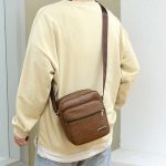 Men Casual Versatile PU Crossbody Bag