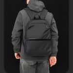 Simple Solid Color Men Large Capacity Casual Backpack - Image 3