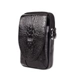 Men'S Fashion Casual Cowhide Crocodile Pattern Mobile Phone Waist Bag - Image 3