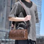 Men Fashion Casual Commuter Barrel Crossbody Bag - Image 2