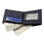 Men Short Style Multi-Card Large Capacity Frosted Color Blocking Wallet - Image 3