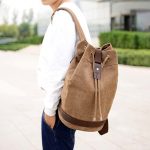 Wholesale Men Fashion Casual Commuter Letter Canvas Backpacks Bag - Image 3