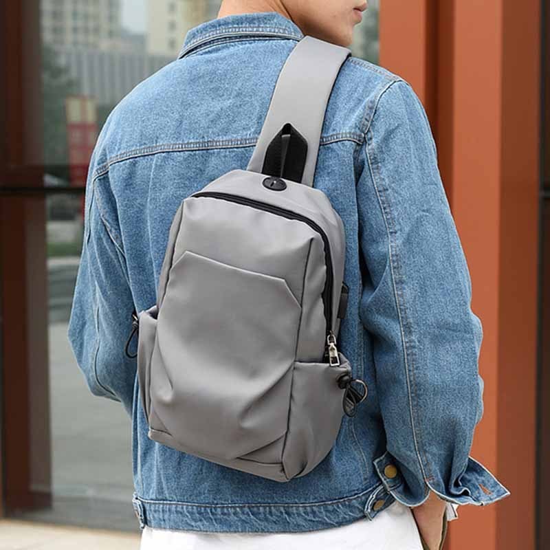 main_2-1895 Men Casual Sports Commuter Solid Color Waist Chest Bag - Image 1