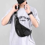 Men Casual Sports Commuter Letter Chest Bag - Image 3