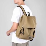 Wholesale Men Casual Sports Commuter Letter Canvas Backpacks Bag - Image 2