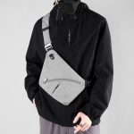 Wholesale Men Casual Sports Solid Color Oxford Chest Bag