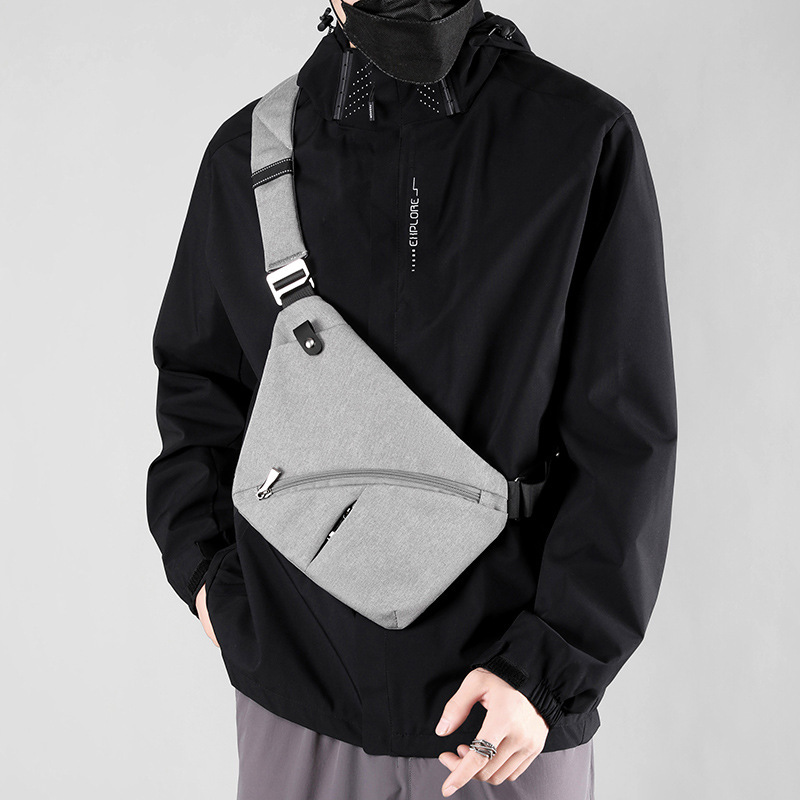 main_2-1901 Men Casual Sports Solid Color Oxford Chest Bag - Image 1