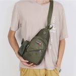 Wholesale Men Fashion Leisure Sports Commuter Canvas Chest Bag - Image 2