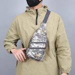 Wholesale Men Fashion Casual Commuter Camouflage Canvas Chest Bag