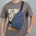Wholesale Men Fashion Casual Commuter Canvas Chest Bag