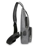 Wholesale Men Fashion Casual Commuter Canvas Chest Bag - Image 3